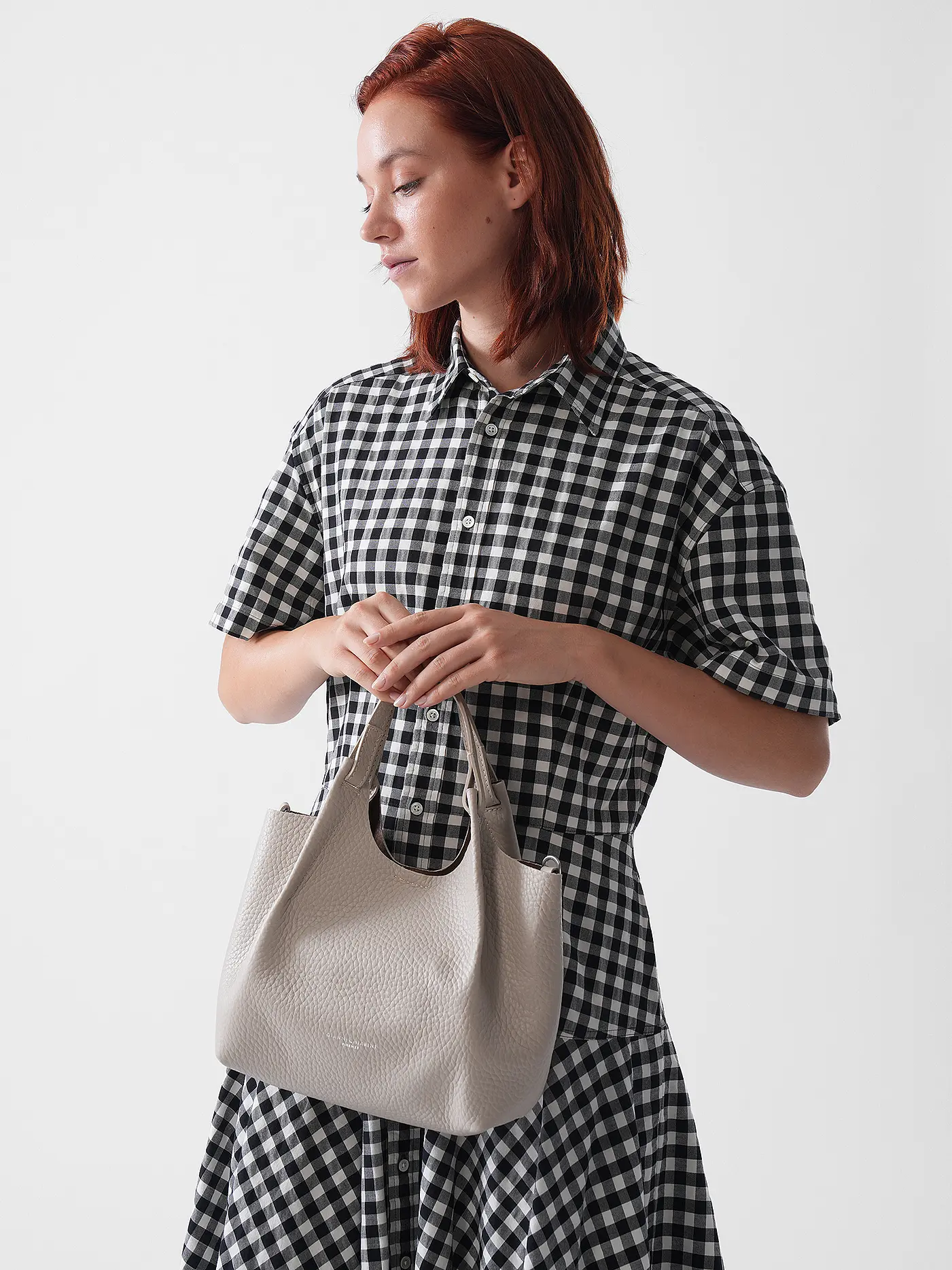 GIANNI CHIARINI | Ledertasche - Hobo Bag DUA | hellgrau